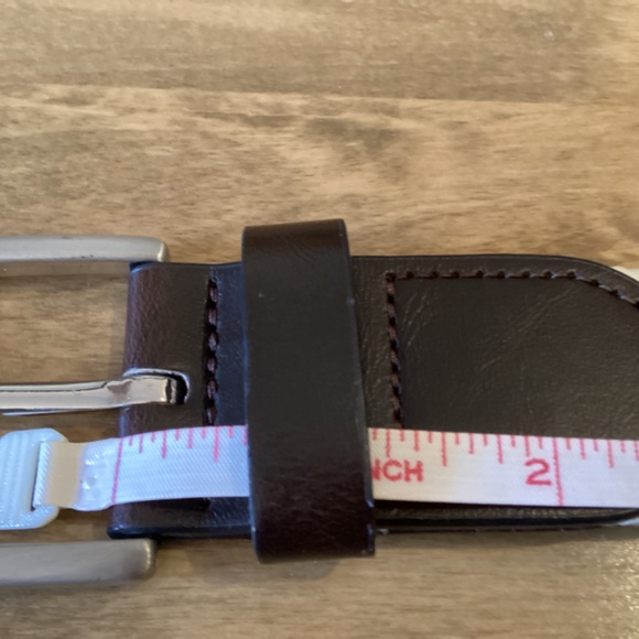 Navy Blue Fabric w/pink flamingos on Off-white woven Belt Sz L - Picture 4 of 7